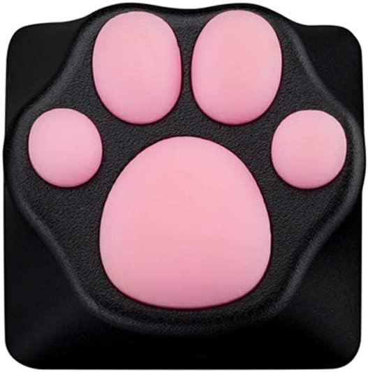ZOMO PLUS Kitty Paw ABS/Silicone Keycap (Black+Pink） - أكسسوار لوحة مفاتيح